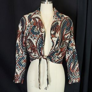 Vtg Toni Todd open front shirt, M? L?, paisley